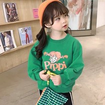 Childrens clothing boys and girls spring and autumn clothes 2021 new small children Korean version of the coat childrens long sleeve sports base shirt