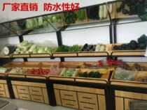 Steel-wood fruit rack Double-layer fruit and vegetable rack dried fruit rack wooden supermarket fruit rack vegetable rack Fruit store display rack