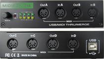 USB MIDI 4X4 Splitter Controller Music Editing Box 4 in 4 out with MIDI merge function