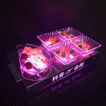 Luminous fruit plate platter luminous bar LED creative fruit plate KTV acrylic snack plate snacks dried fruit dish rack