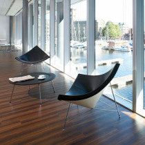 Designer Nordic Modern Creative Triangle Coconut Shell Chair Real Leather Sofa GRP Brief Negotiation Casual Single Chair