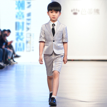 Boy suit suit summer short sleeve childrens dress Flower Boy small suit host costume catwalk piano performance