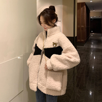Jacket 2021 New Women Winter Joker cotton suit imitation lamb plush padded Korean loose cotton coat ins tide