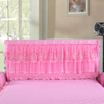 Korean lace headcover cotton bed headgear solid wood all-inclusive dust cover leather bedside protective cover home fabric