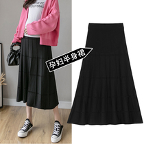 Thickened Plaid knitted skirt for pregnant women in autumn and winter and autumn wear 2021 New Little pregnant women dress