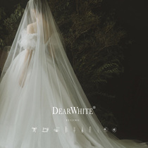 Dear White Clouds and Fog plain silk wedding wedding wedding dress super long bridal headgear veil