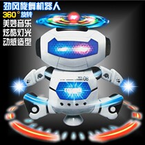 New space dancing electric robot 360 degree rotating light music infrared stall hot selling toy