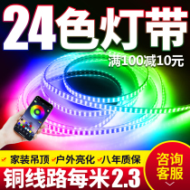 Light with led three-color living room ceiling 220V neon home remote control colorful color changing outdoor super bright waterproof light bar