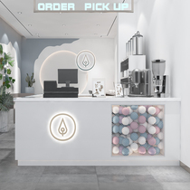Net celebrity milk tea shop bar dessert baking shop Nordic style modern minimalist counter Front desk Cashier reception desk