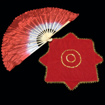 Square dance dance fan performance Yangko fan children adult handkerchief grade two person turn octagonal towel hand silk flower