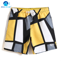 Gailang summer quick-drying beach pants mens loose flat angle swimming trunks contrast color five-point drifting water park casual shorts