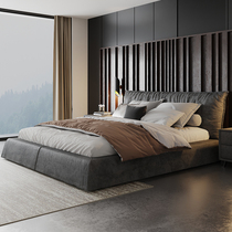 Simple light luxury wind leave-in technology cloth bed Modern 1 8 meters double Italian net red master bedroom atmospheric storage wedding bed