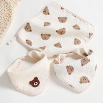 Baby Saliva towel Pure cotton cloth Dual-use Fang towel first baby Triangle Towel Surrounding Mouth Newborn Baby Boy Treasure