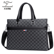 Tianhong kangaroo leather Hand bag 2021 new mens bag large capacity business briefcase fashion shoulder shoulder bag