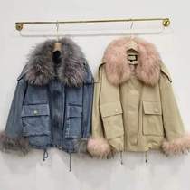  Lianzi family 2020 winter thick and fluff short cotton coat denim jacket 337