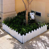 White anticorrosive wood fence outdoor fence garden solid wood fence decorative guardrail flower bed wooden fence courtyard layout