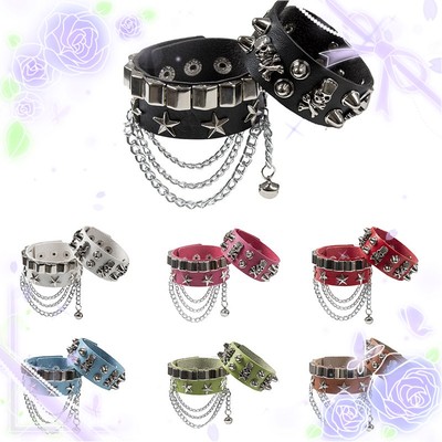 taobao agent Asian Culture Foreign Trade Original Punk Skeleton Bracelet Personalized Rivet Pentagon Rock Vocal Couple Bracelet