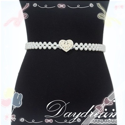 taobao agent Japanese Korean version of Mori Soft Girl Lolita fashion trend decorative pearl thin belt