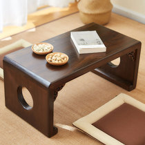 Solid wood balcony low table Tatami coffee table household Kang table Japanese zen tea table Tea table sitting on the ground bay window small table