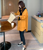 Western style to send the shoulder pregnant women Spring and Autumn long sleeve shirt top long loose nursing shirt tide mother fashion