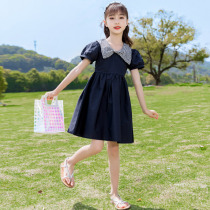 Girls Cotton Dress Summer Dress 2021 New Western Style Children Summer College Princess Dress Little Girl Skirt