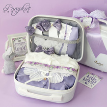 Baby gift box portable gift box baby girl princess cotton purple spring summer newborn full moon gift
