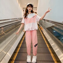 Girl Summer Clothing Suit 2022 New Children Summer Nets Red Ocean Trendy Great Boy Short Sleeve Sports Two Sets