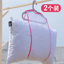 Sun pillow artifact windproof multi-function household Sun pillow net bag rack balcony hanging doll pillow special Net pocket hanging bag