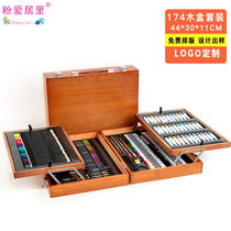 Childrens painting brush color lead watercolor pen set gift box art brush painting set custom logo