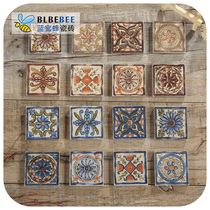 Moroccan style matte small tile background wall retro hand-painted tile 60*60 threshold stone kitchen and bathroom all-ceramic waist line