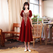Large size toast dress bride 200 pounds 2021 new fat mm fat banquet evening dress dress can usually be worn