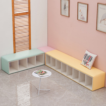 Early Education Center Soft bunches Bench Kindergartens Strip of shoes Shoes Cabinet Training Institutions Parent Area of the Striped Bench