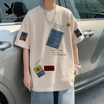 Playboy Waffger T-shirt men short sleeve loose clothes summer thin ports wind half sleeve printed
