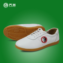 Qiao Shang Taiji shoes women Spring and Autumn martial arts shoes men thick ox leather Tai Chi sports practice competition shoes