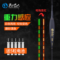 Folk artists bite hook color change luminous drift Gravity sensing day and night dual-use electronic float Eye-catching fishing big fish float