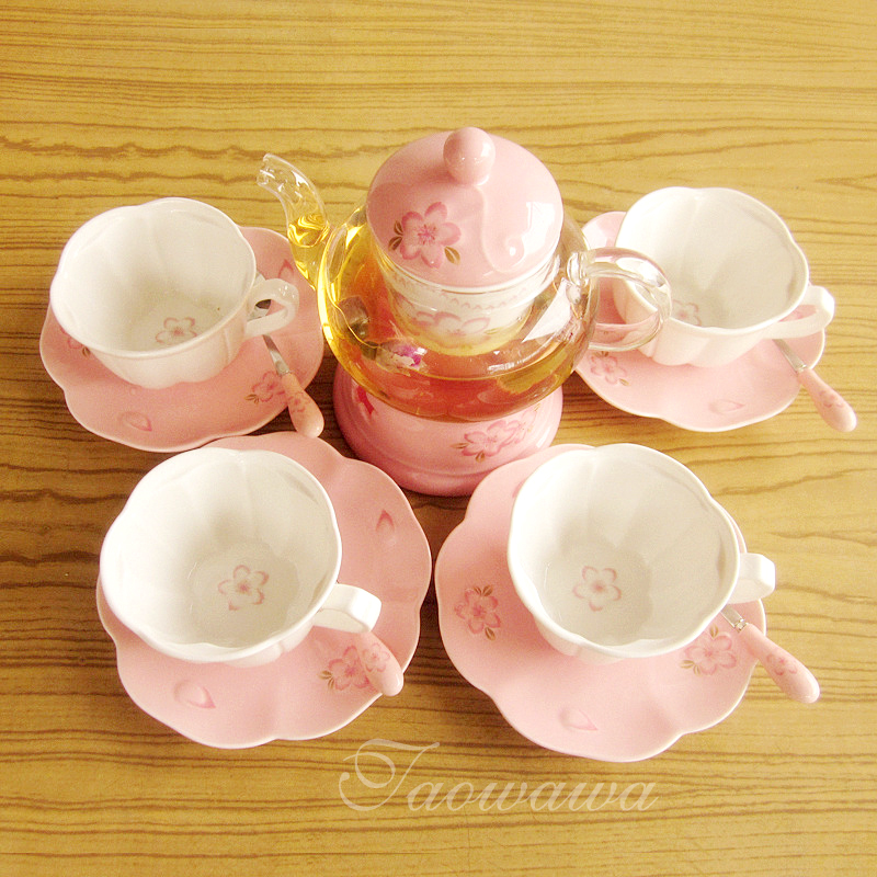 Download $7.50 Japanese flower teapot heated fruit Teapot Set ceramic glass tea set set European ...