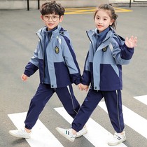 Primary and secondary school uniforms jackets three-piece chun qiu zhuang children fall class uniform kindergarten yuan fu autumn and winter suit