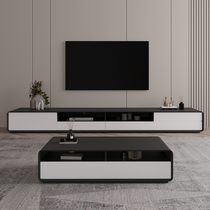 Nordic 2021 New TV cabinet coffee table combination small apartment living room modern simple black and white household low floor cabinet