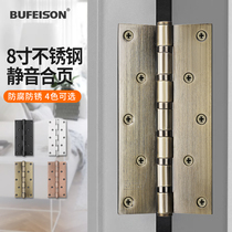8-inch thick stainless steel flat-open hinge Daquan heavy-duty door hinge silent bearing hinge wooden door loose leaf