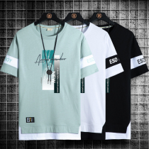 Short Sleeve T-Shirt Male Tide Card Summer National Tide New Pure Cotton Half Sleeve Men Ice Silk Compassionate Easy Teen Clothes T