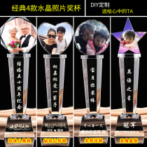 Crystal trophy glass medals custom creative photos Free lettering to send teacher gifts custom gift souvenirs