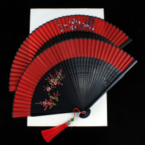 Fan Gufeng Hanfu Woman Qipao Gown Walk Show Small Folding Fan China Wind Dancing And Fan Classical Folding Ancient Dress Fan Summer