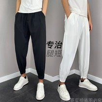 Bundle foot trousers nine-point suit pants mens autumn hanging loose casual pants non-iron Harlan trend ice pants