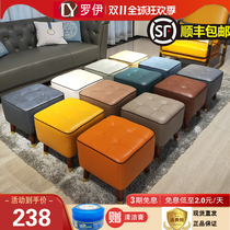 Light lavish real leather sofa Stool Living Room Footrest Doorway Door-to-door Changing Bench Solid Wood Short Bench Pier Makeup Stool Whole