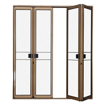 Foshan aluminum alloy anti-theft anti-mosquito gold steel mesh screen window screen door Gold steel mesh folding door Flat open screen door