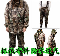 Outdoor bionic clothing mountaineering camping bionic camouflage hunting camouflage clothing mens suit large size waterproof