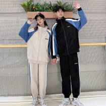 Senior high school sports games class clothes autumn suit students college style winter loose port style school uniform three sets of customization