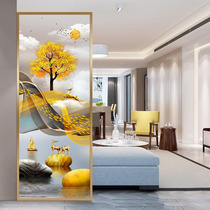 Painted porch art glass partition screen living room dry and wet separation modern simple light luxury double-sided frosted light transmission