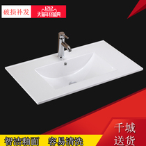 Wash basin single basin one-piece thin edge semi-embedded Taichung ceramic countertop bathroom single hole wash cabinet basin single buy