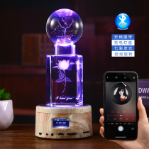 Crystal ball rotating glowing Princess Music Box Music Box handmade diy birthday gift girl send girl child